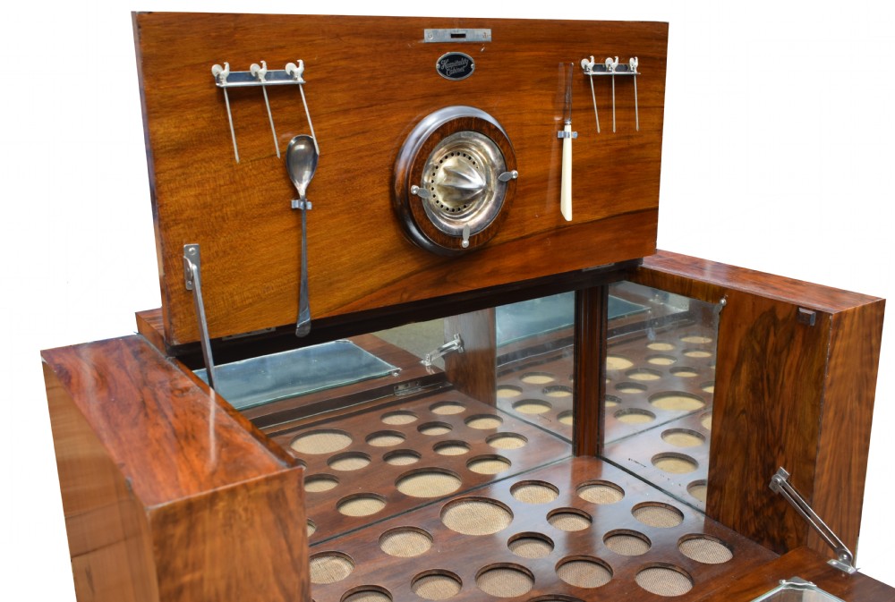 Art Deco Fitted Burr Walnut Cocktail Cabinet View IX