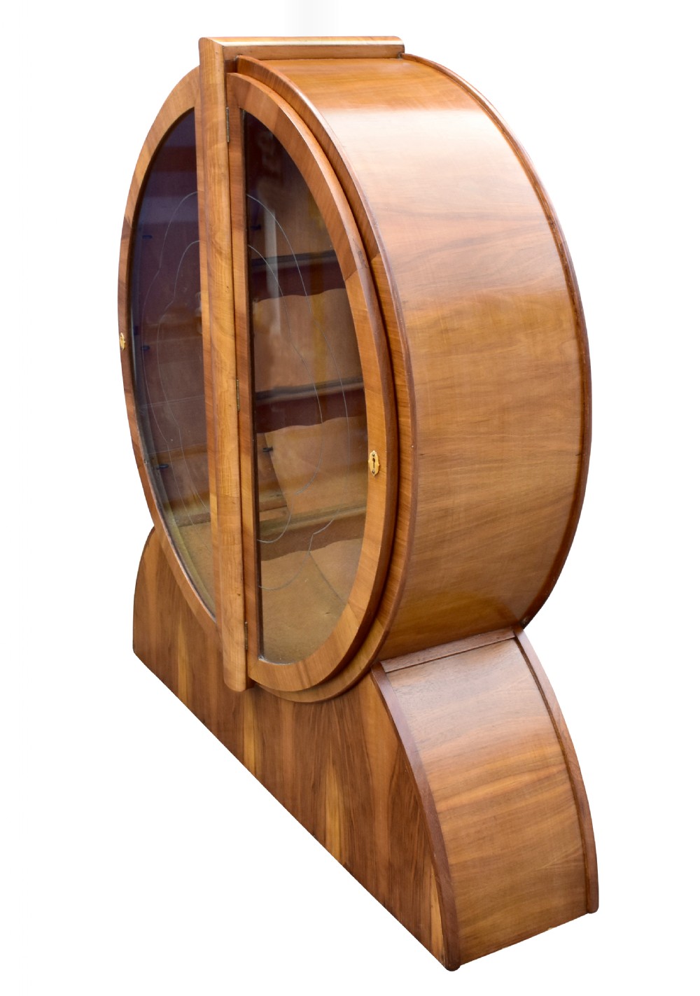 1930's English Art Deco Display Cabinet in Walnut View VI