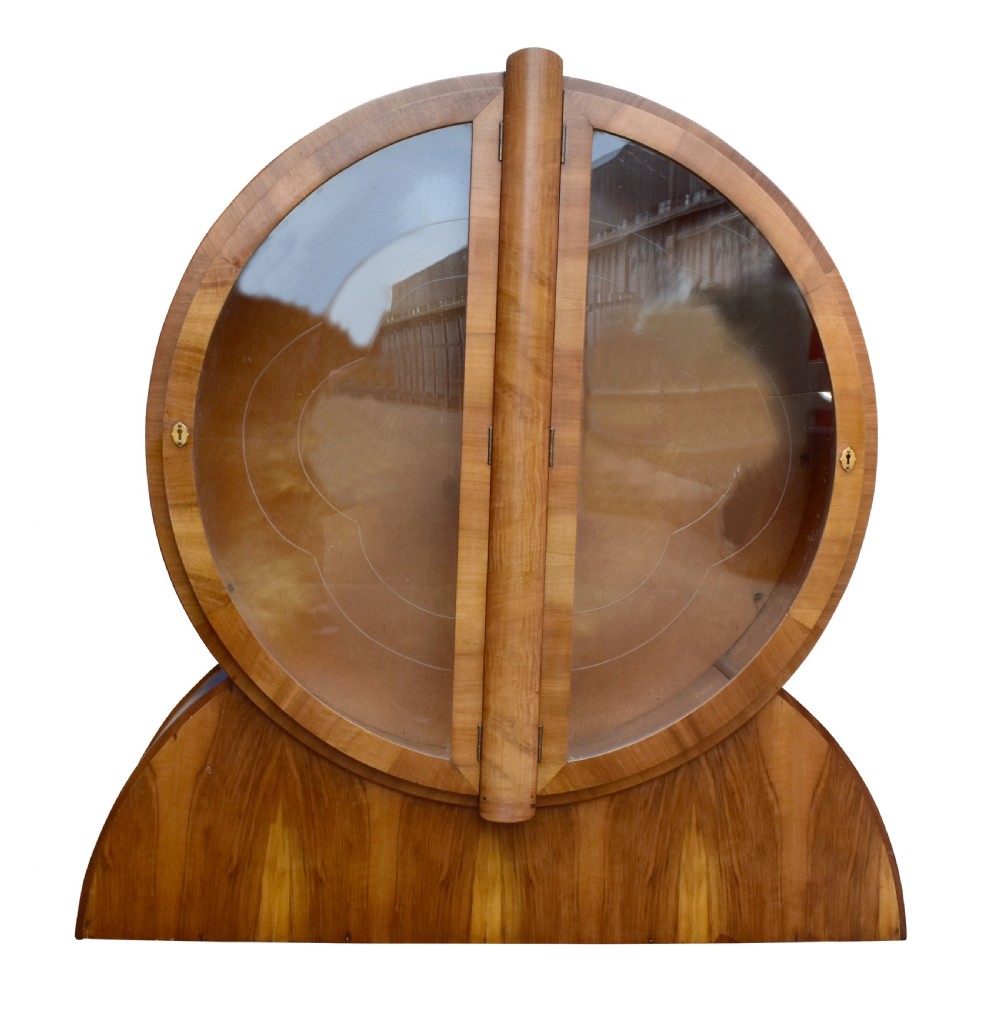 1930's English Art Deco Display Cabinet in Walnut View VII