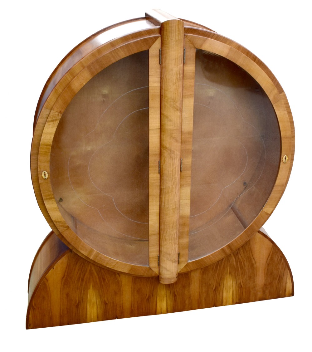 1930's English Art Deco Display Cabinet in Walnut View VIII