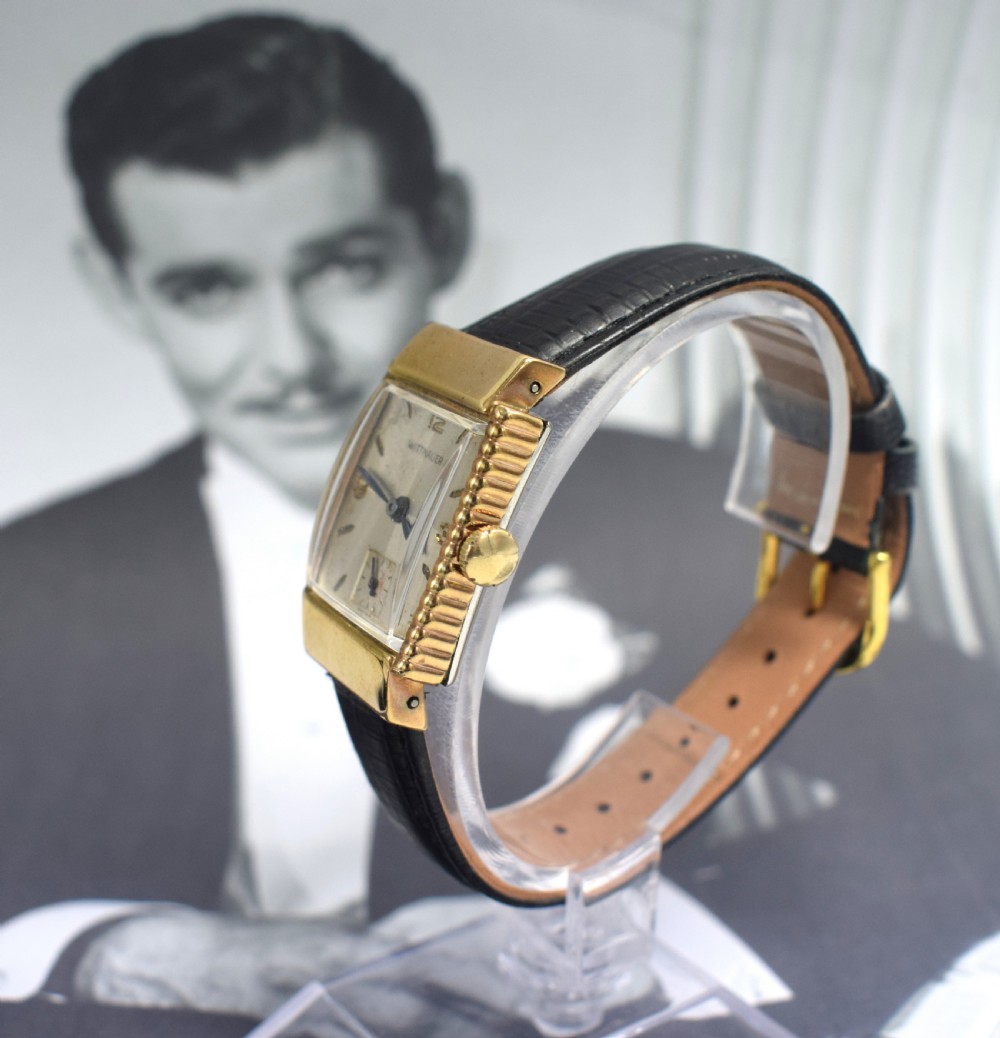 Art Deco 10 k Gold Filled Wittnauer Gents Wrist Watch View VI