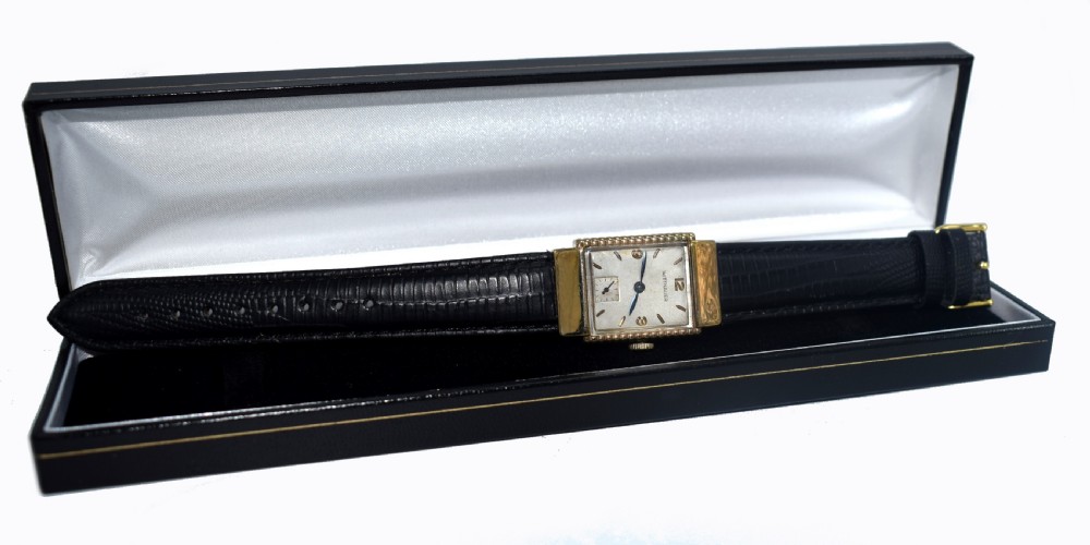 Art Deco 10 k Gold Filled Wittnauer Gents Wrist Watch View VIII