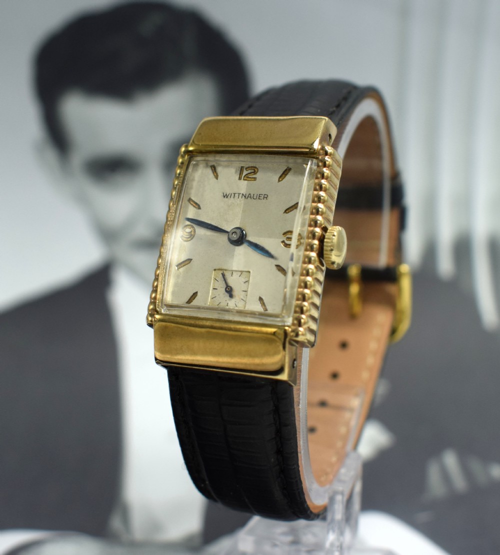 Art Deco 10 k Gold Filled Wittnauer Gents Wrist Watch View XIII