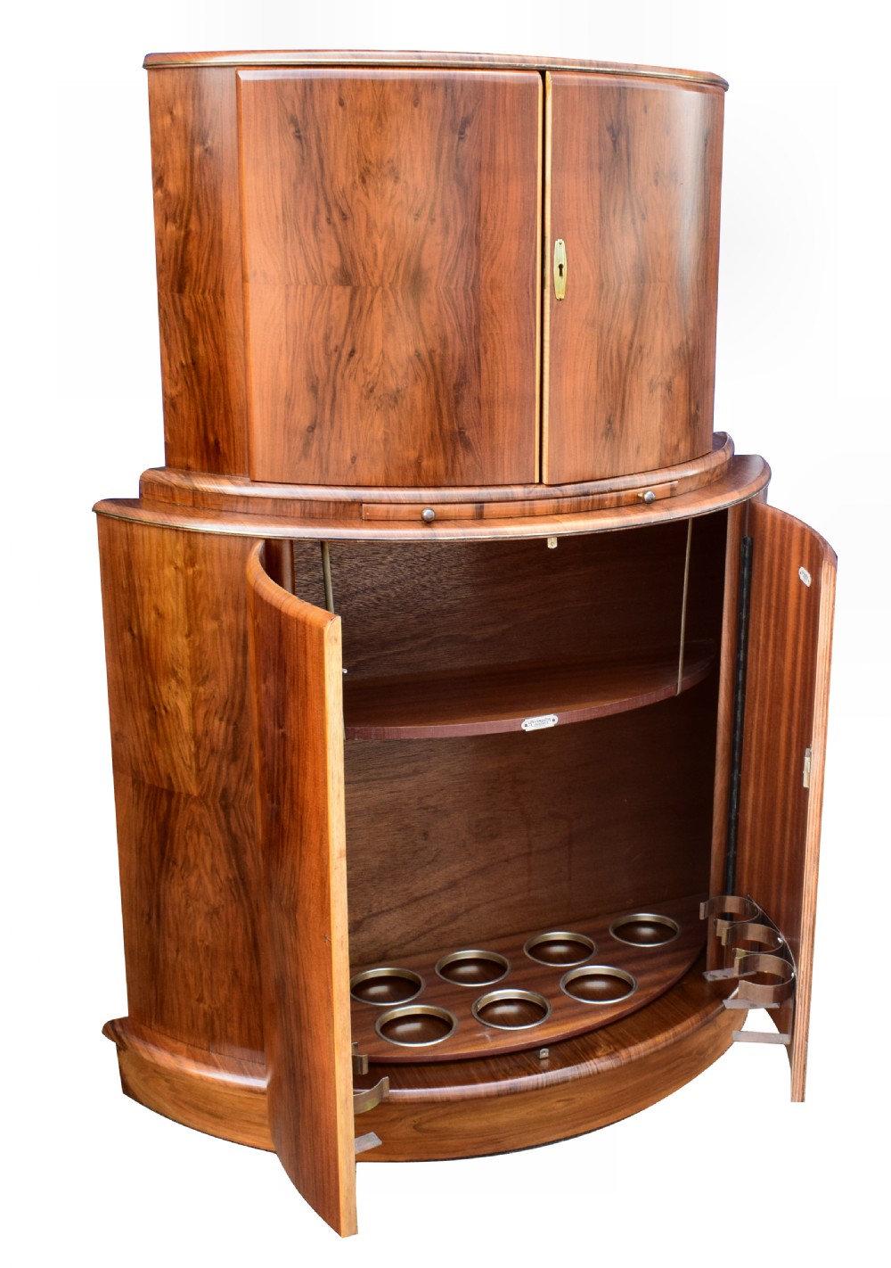 Art Deco 1930's Walnut Cocktail Bar Cabinet View V