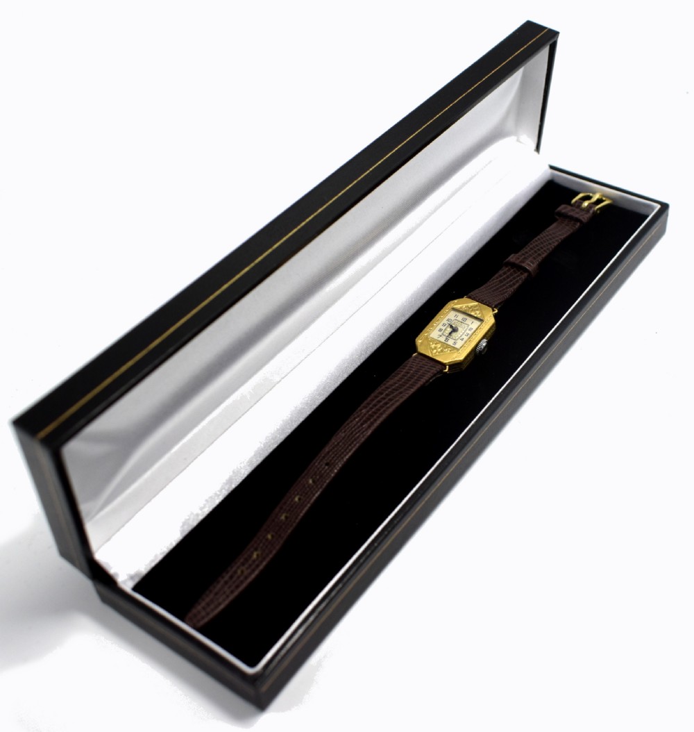 Art Deco Ladies Gold Plated Wrist Watch by Bulova View IX
