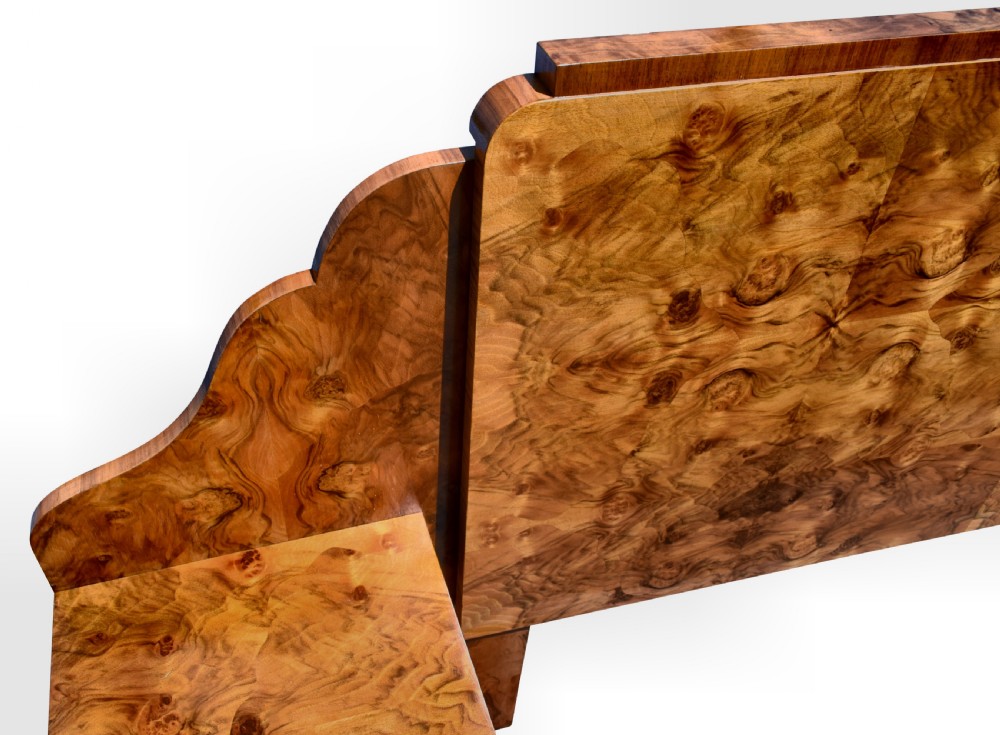 Art Deco Walnut Odeon Double Bed, 1930's View VI