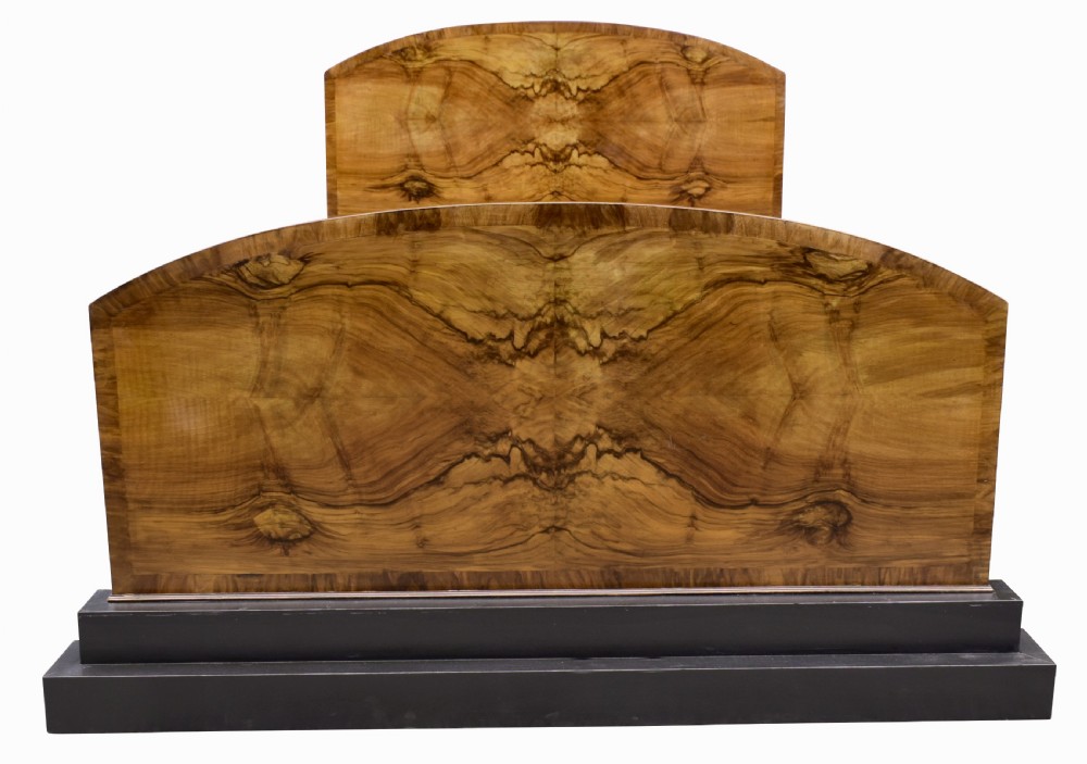 Impressive Art Deco Walnut Double Bed, Circa 1930's View III