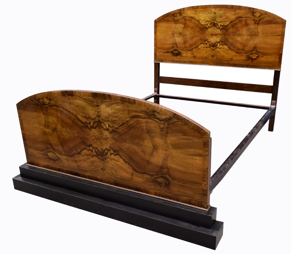 Impressive Art Deco Walnut Double Bed, Circa 1930's View IV