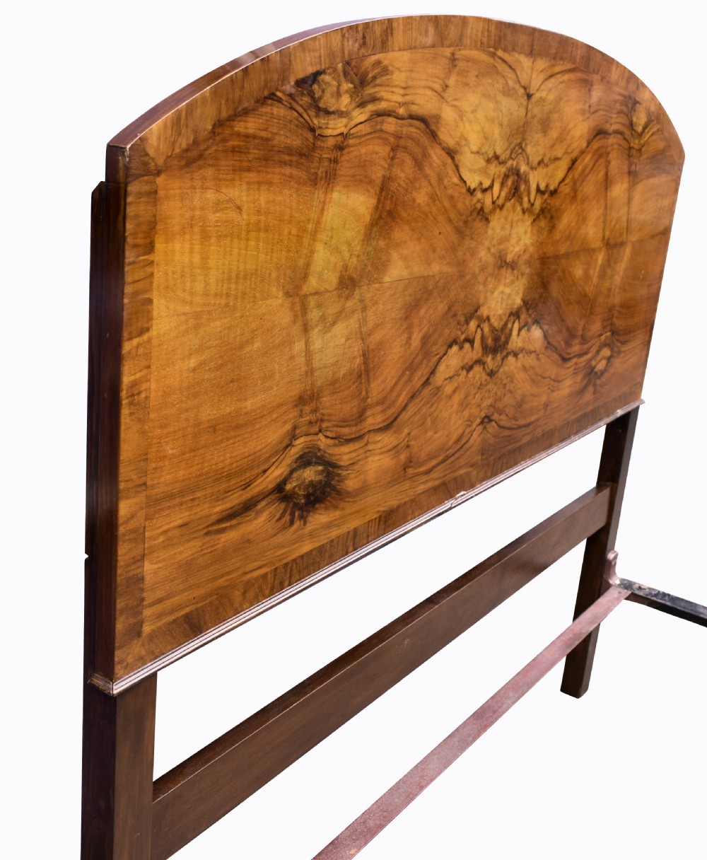 Impressive Art Deco Walnut Double Bed, Circa 1930's View VII