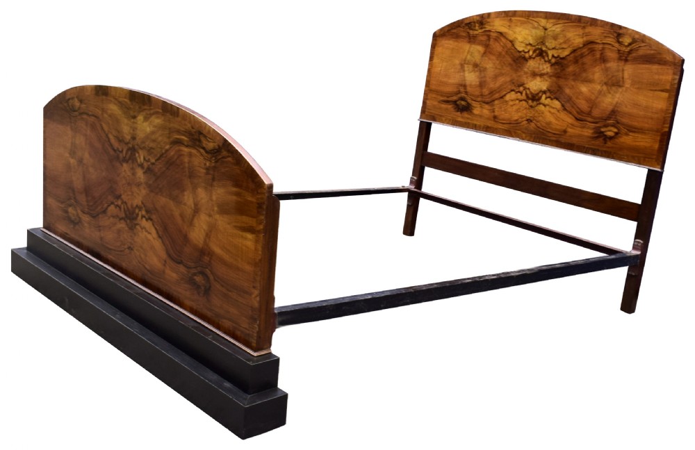 Impressive Art Deco Walnut Double Bed, Circa 1930's View VIII
