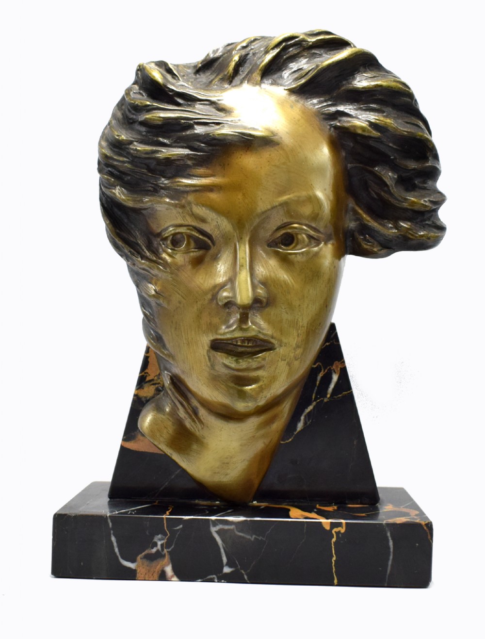 Art Deco French Bust On Marble Base, Circa 1930