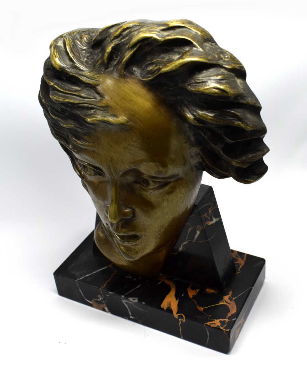Art Deco French Bust On Marble Base, Circa 1930 View VII