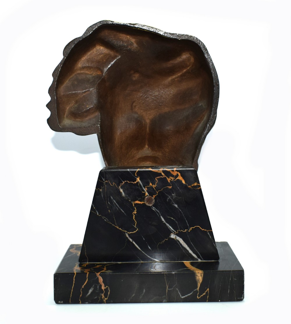 Art Deco French Bust On Marble Base, Circa 1930 View VIII