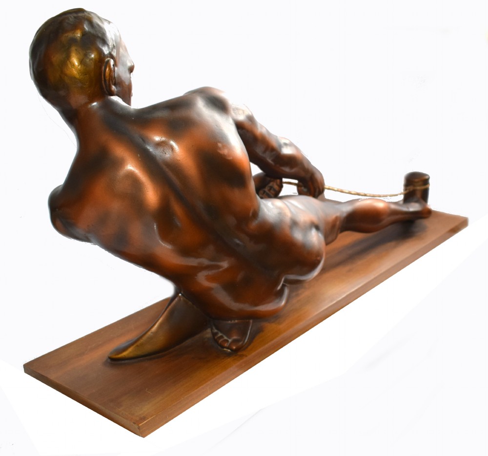 Art Deco Male Figure ' The Rope Puller', Circa 1930 View VIII