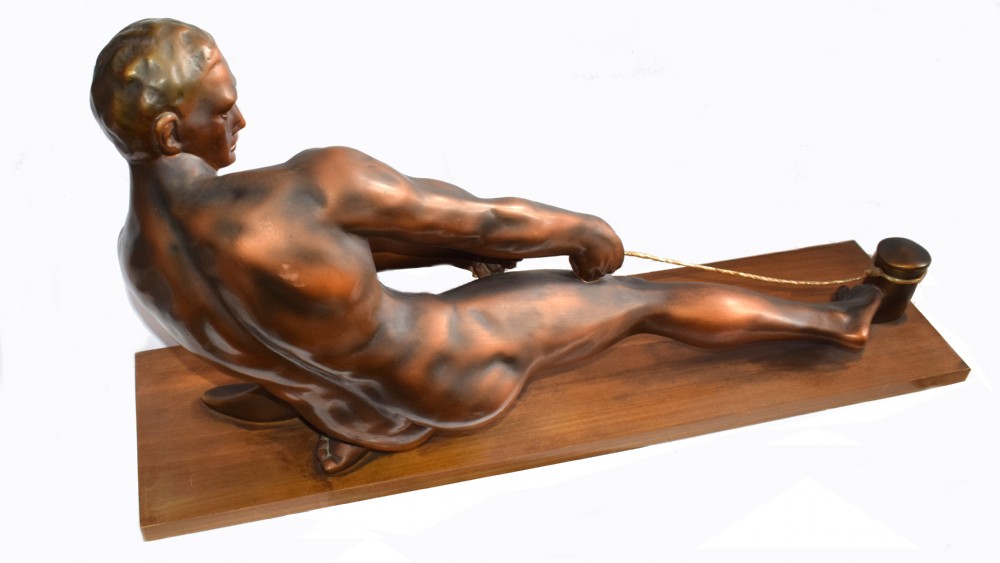 Art Deco Male Figure ' The Rope Puller', Circa 1930 View X