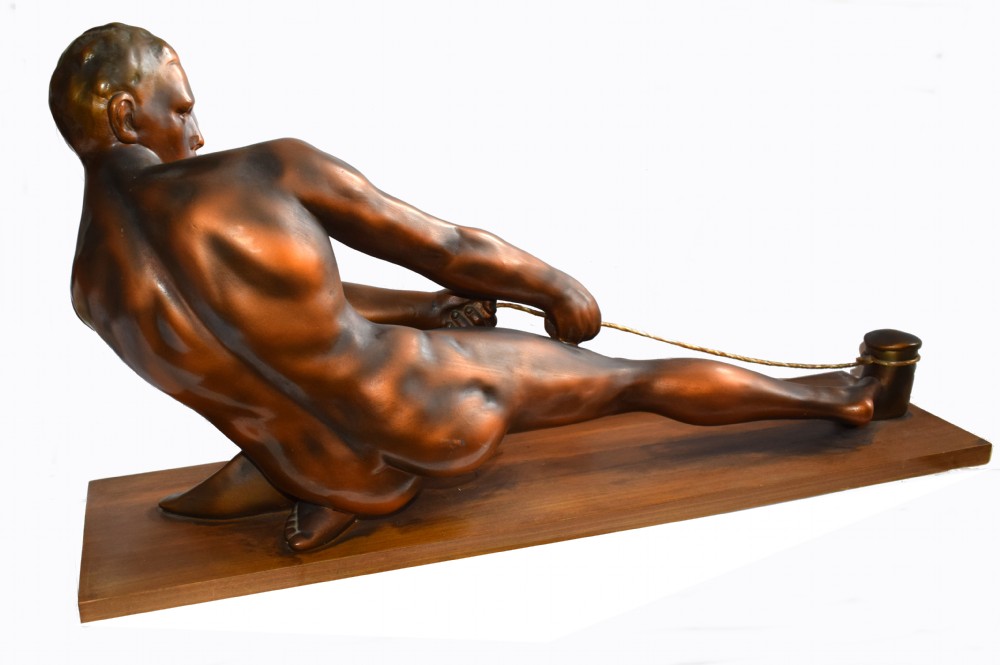 Art Deco Male Figure ' The Rope Puller', Circa 1930 View XI