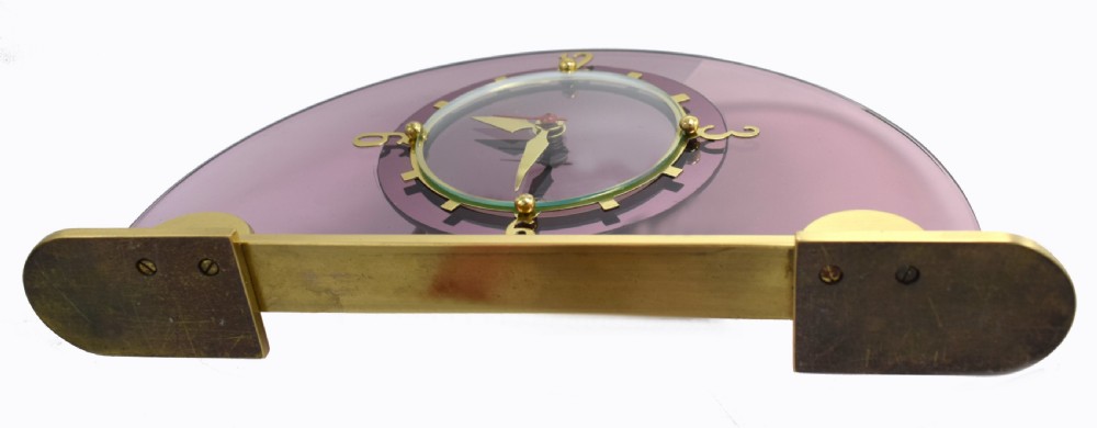Art Deco Pink Mantle Clock by Smiths Clock makers, Circa 1930 View VII