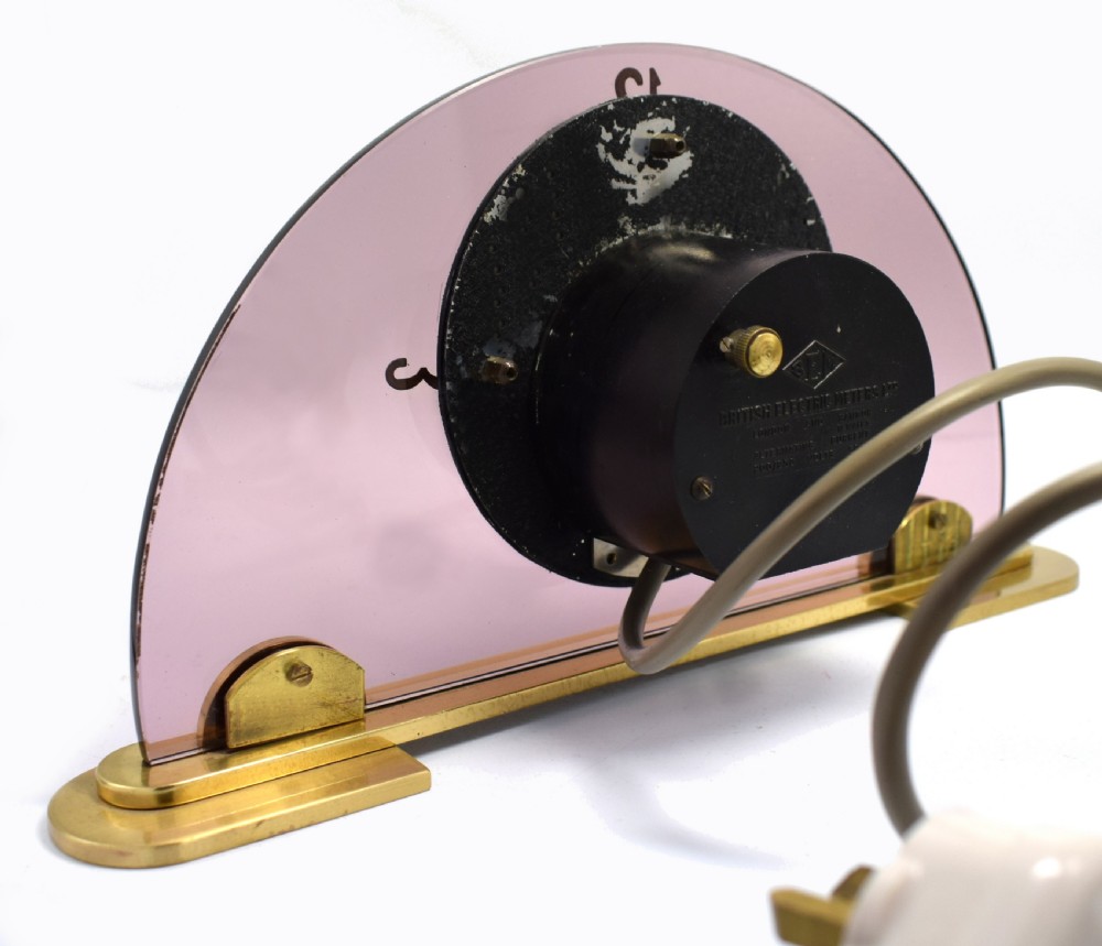 Art Deco Pink Mantle Clock by Smiths Clock makers, Circa 1930 View VIII
