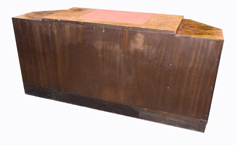 Large Art Deco Walnut Office Desk, Circa 1930's View VII