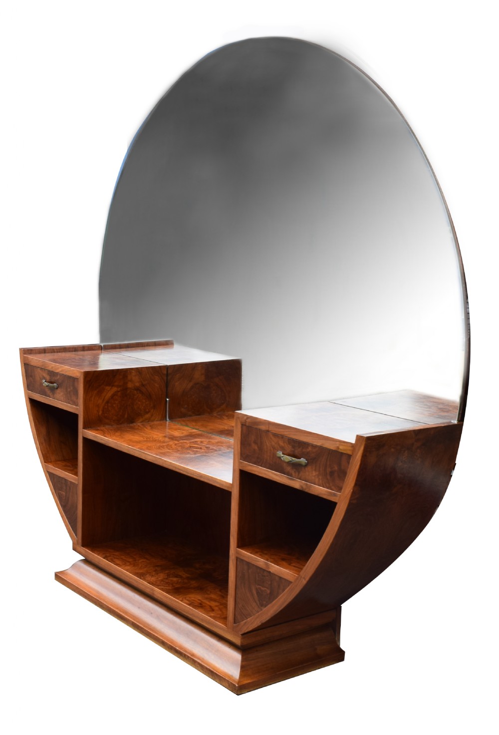 Large Circular Art Deco Walnut Dressing Table, Circa 1930 View II