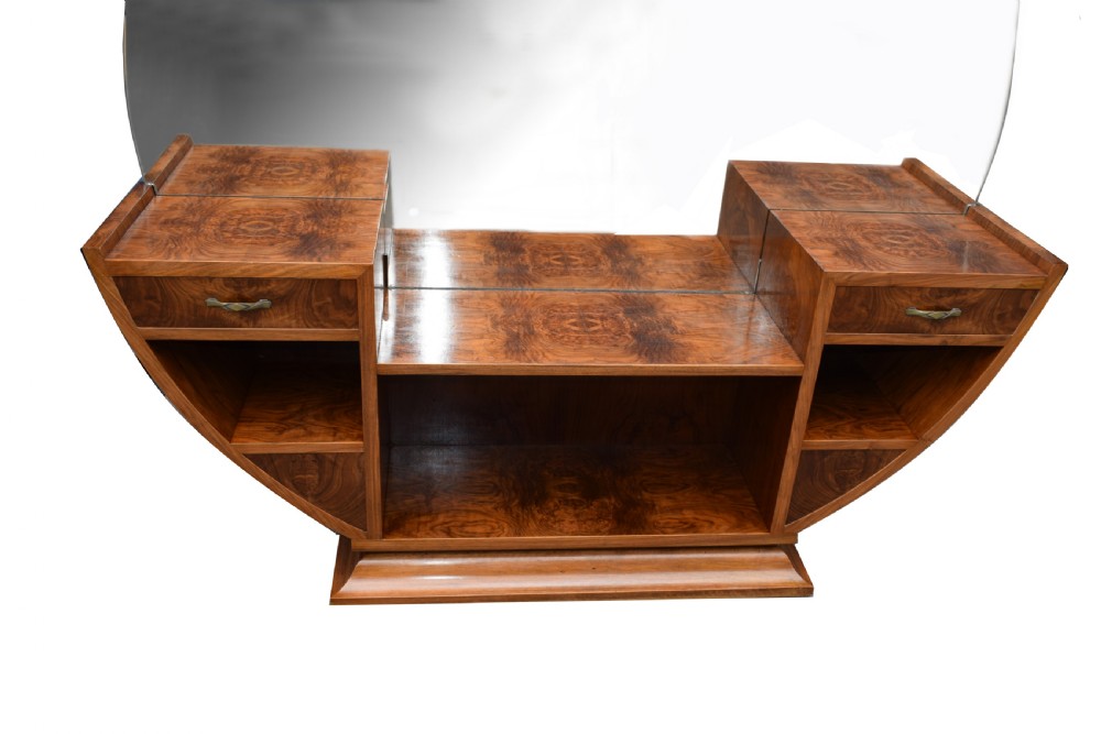Large Circular Art Deco Walnut Dressing Table, Circa 1930 View IV