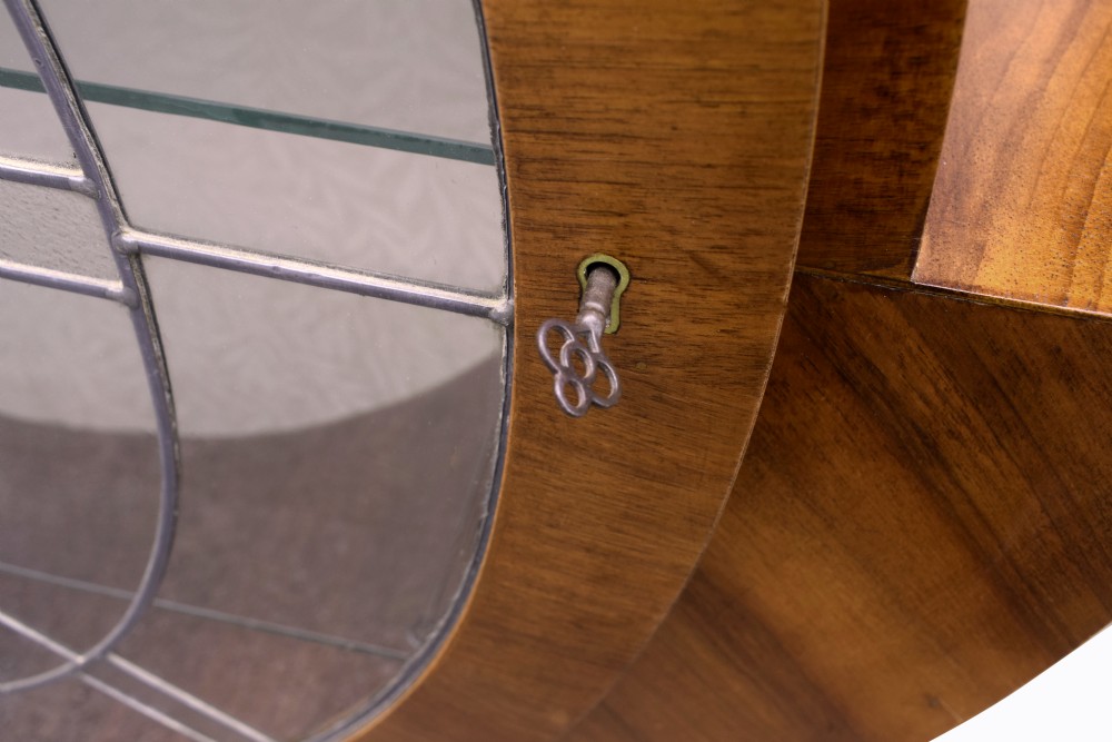 Art Deco Circular Display Cabinet in Walnut, 1930's  View V