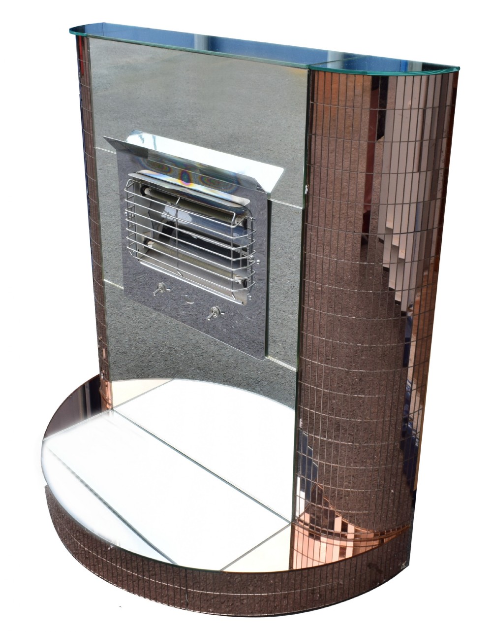 Large Art Deco Rare Mirror Fire Place Surround, Circa 1930 View III