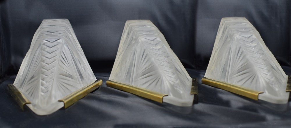 1930's Art Deco Wall Lights - Set Of Three View V