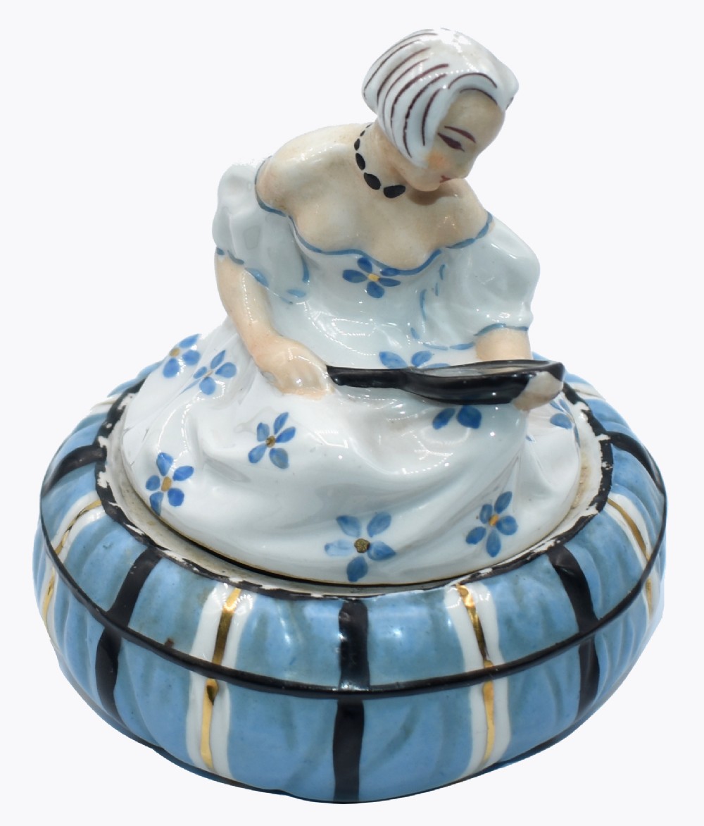1930's Art Deco Half Doll Powder Bowl