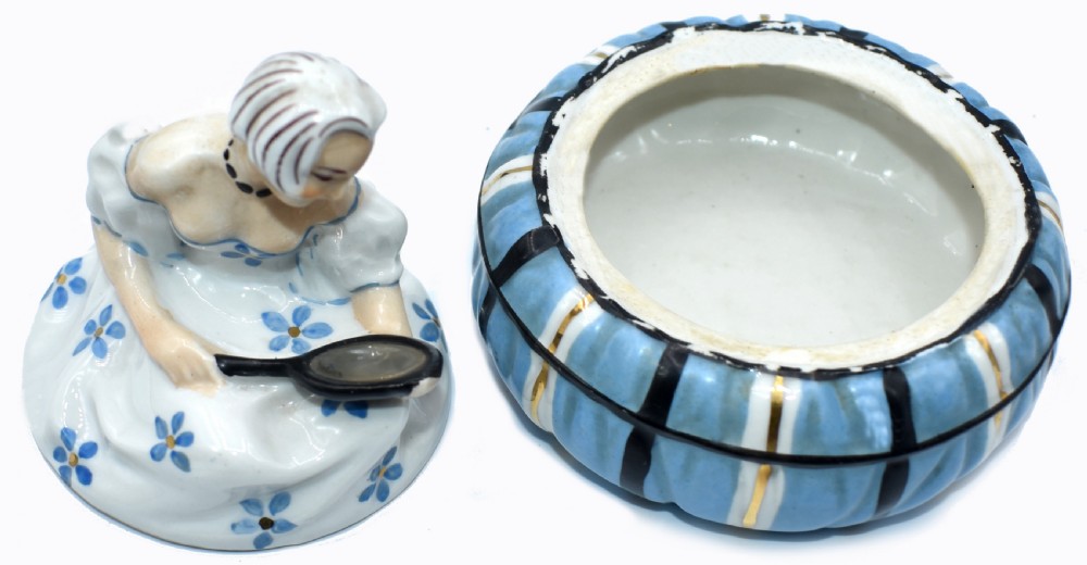 1930's Art Deco Half Doll Powder Bowl View X