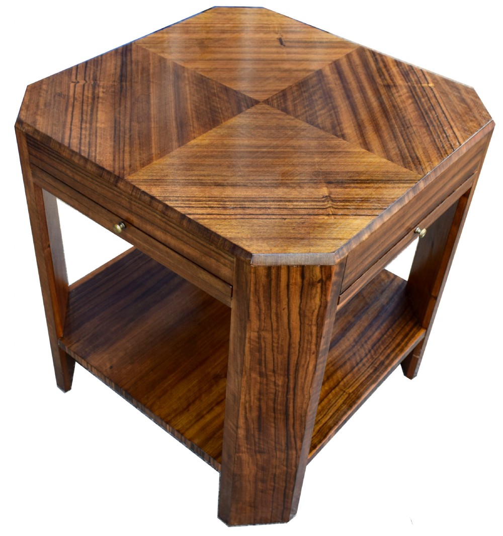 Art Deco Walnut Book Table, Circa 1930 View II