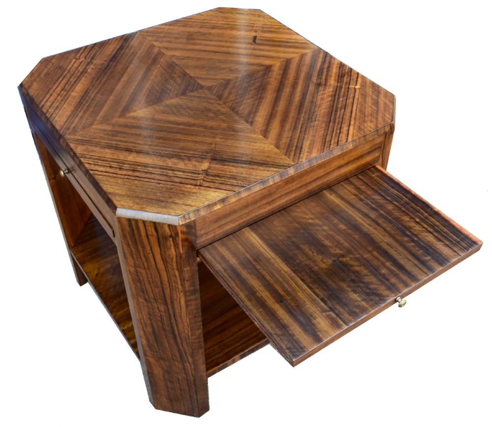 Art Deco Walnut Book Table, Circa 1930 View III