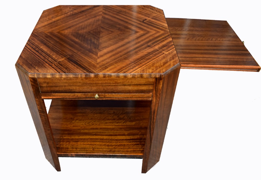 Art Deco Walnut Book Table, Circa 1930 View VII