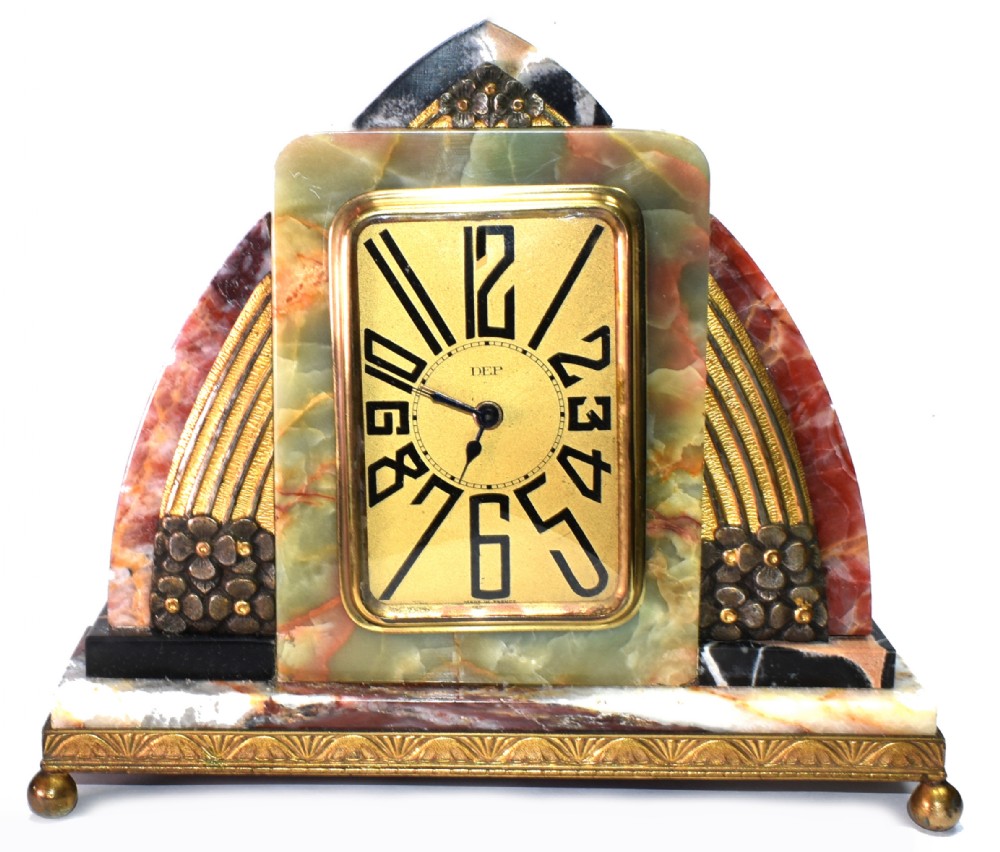Superb Art Deco French Marble clock, 1930's