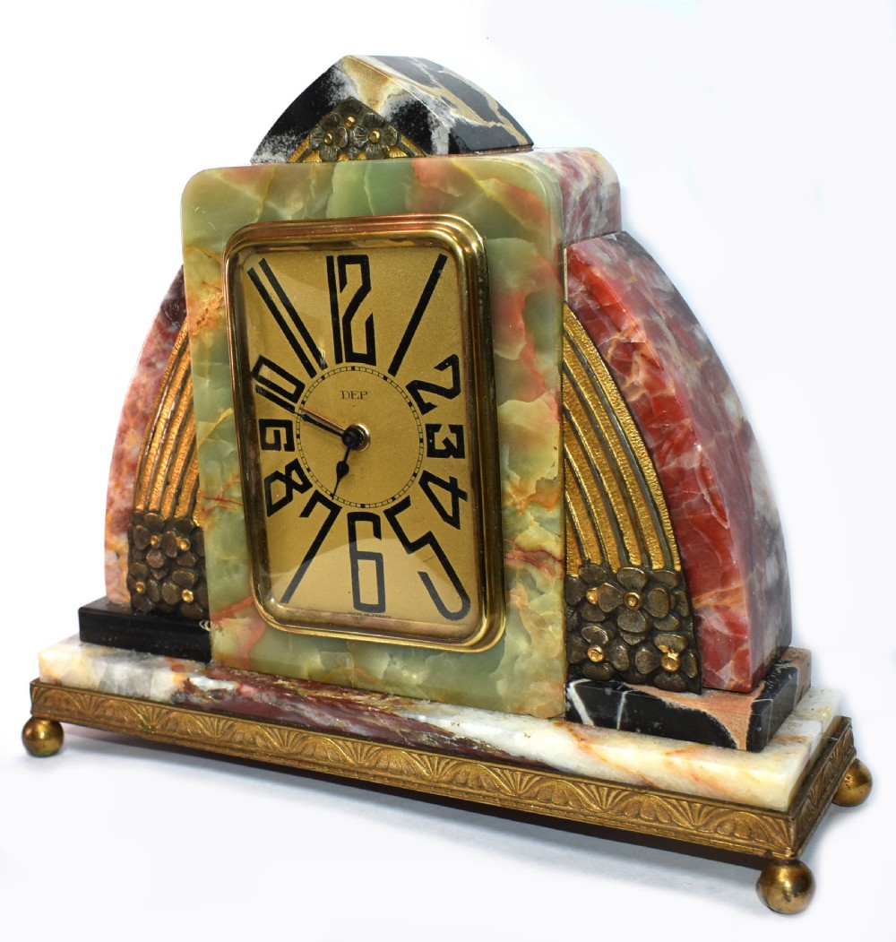 Superb Art Deco French Marble clock, 1930's View II