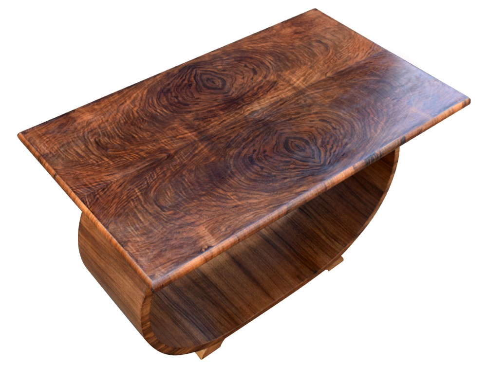 Art Deco U based Occasional Walnut Table View III