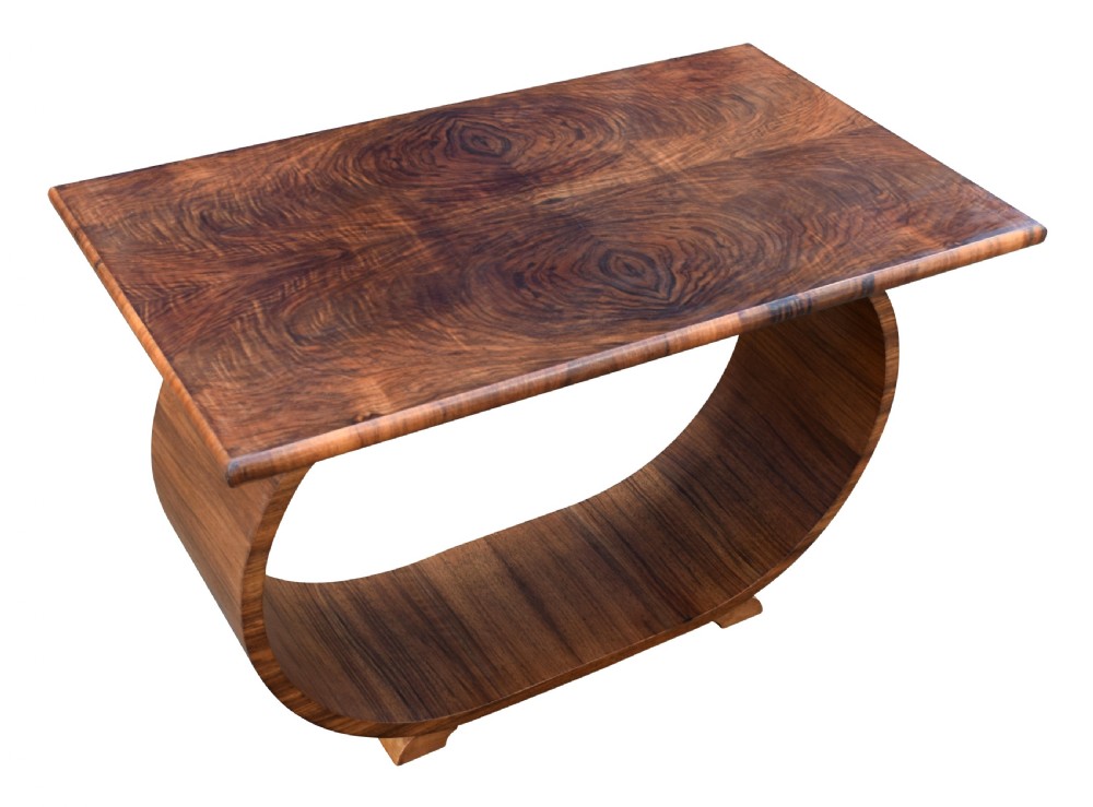 Art Deco U based Occasional Walnut Table View V
