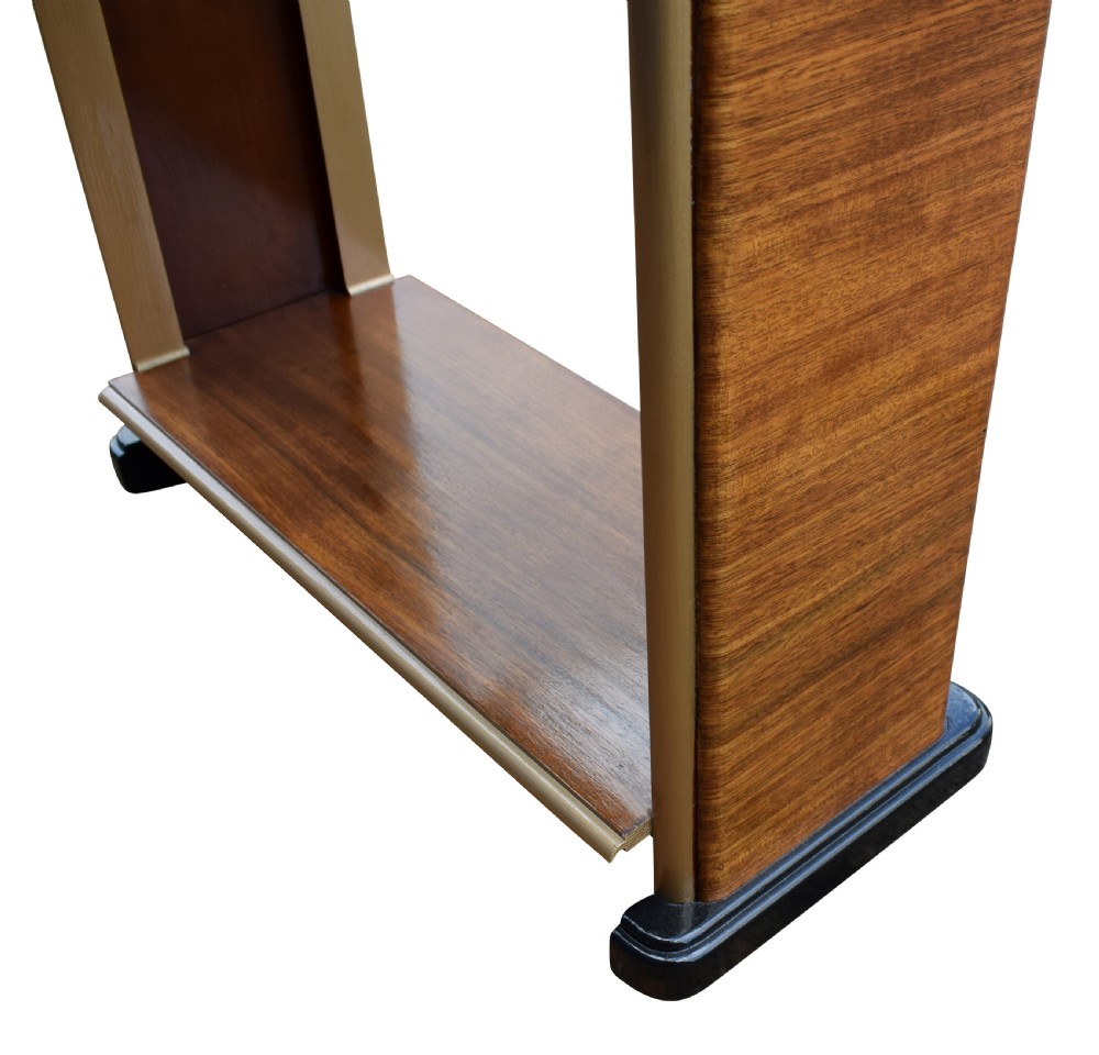 Art Deco Heavily Figured Walnut Console Table, Circa 1930 View VIII