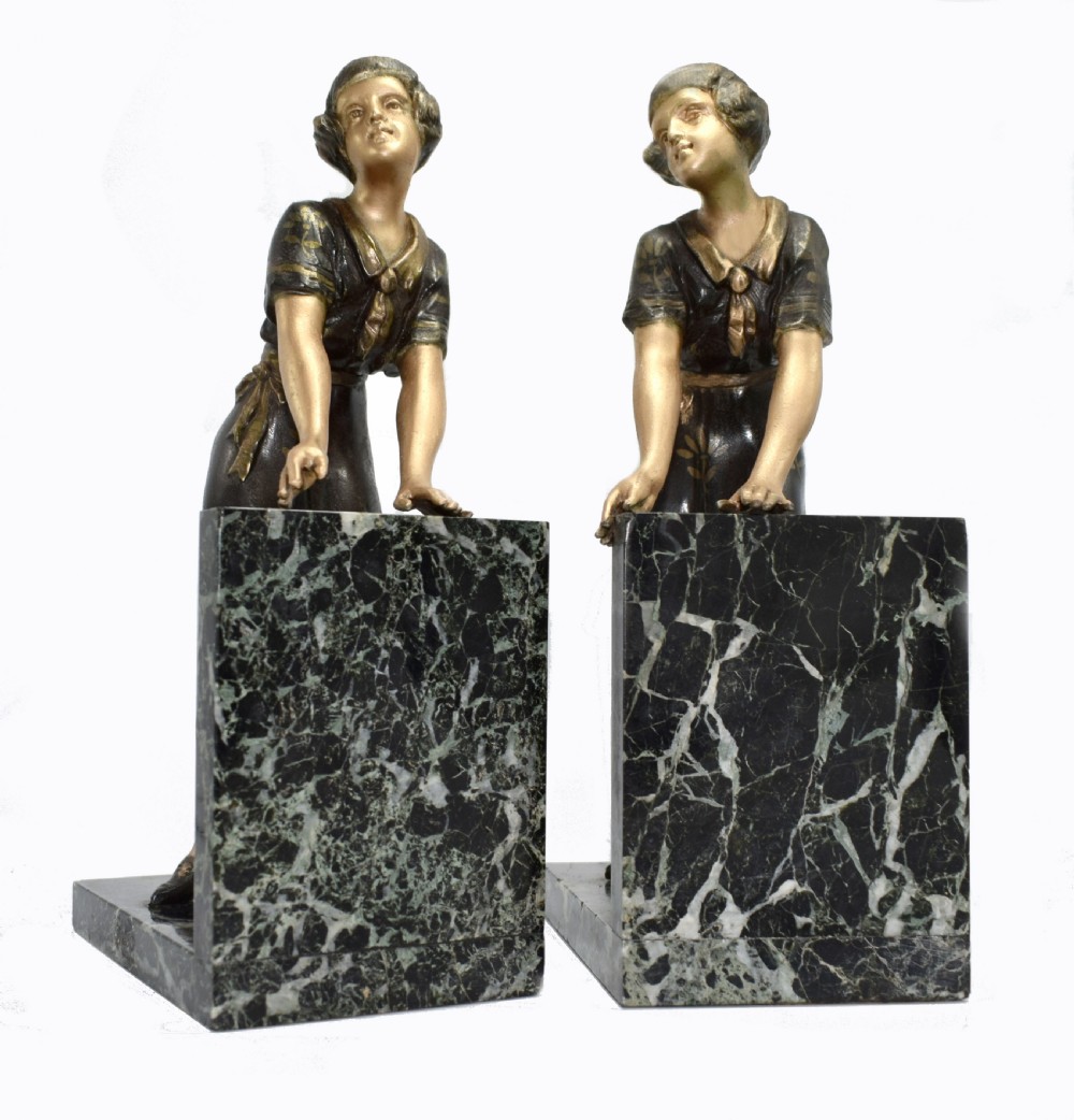 Art Deco Matching Pair of Figural Bookends, Circa 1930's