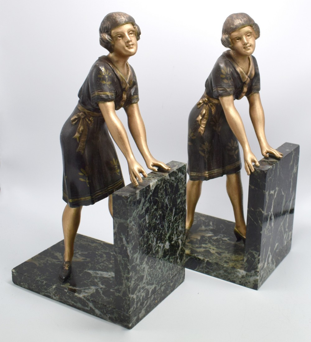 Art Deco Matching Pair of Figural Bookends, Circa 1930's View II
