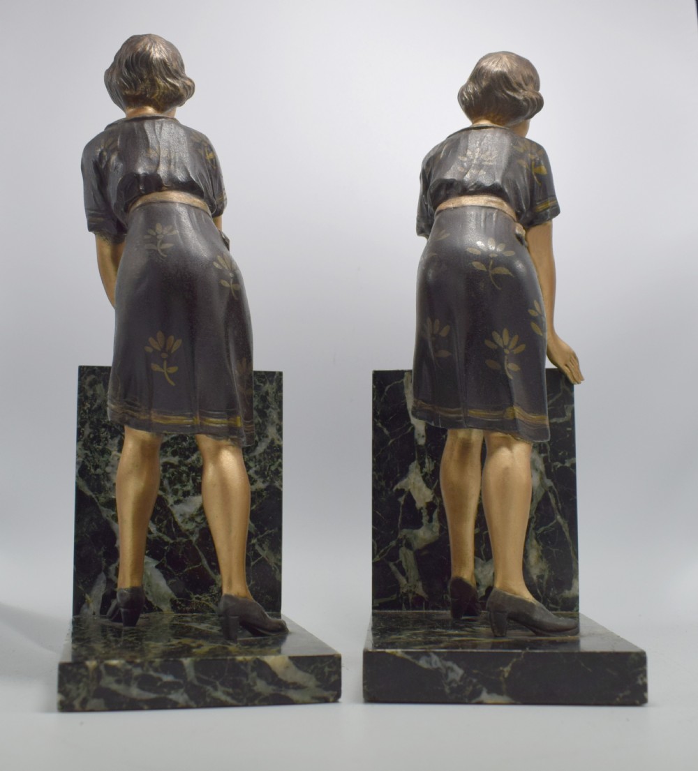 Art Deco Matching Pair of Figural Bookends, Circa 1930's View V