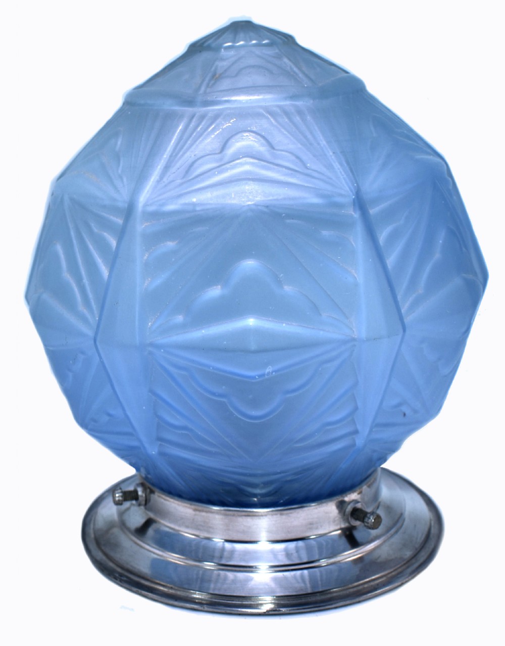 1930's French Art Deco Ceiling light In Molded Pressed Glass