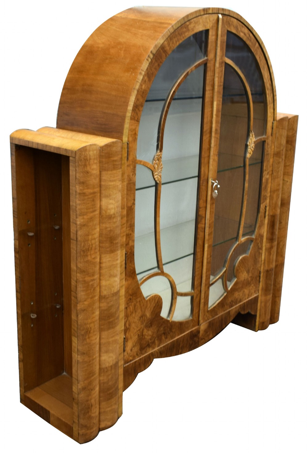 1930's Art Deco Walnut Display Cabinet View VIII