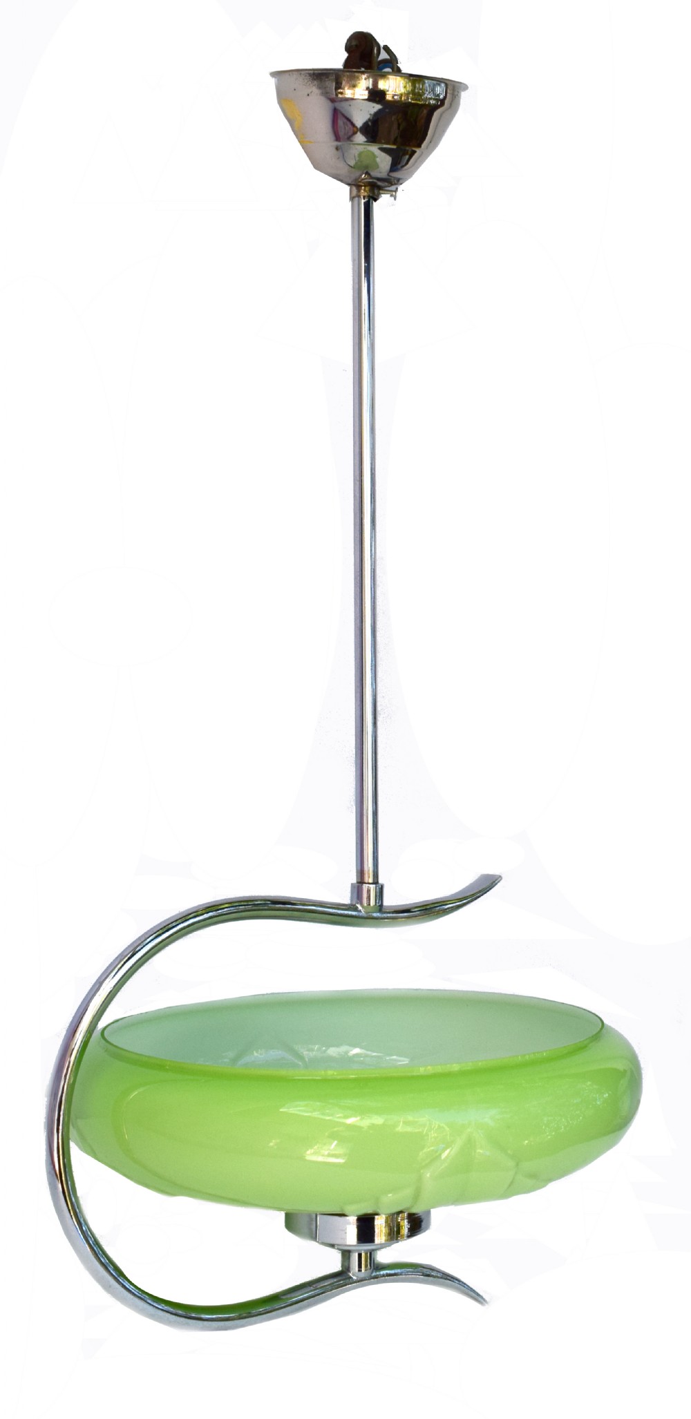 Art Deco 1930's Chrome And Glass Ceiling Light