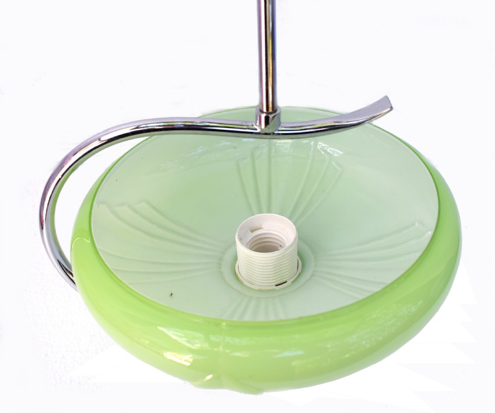 Art Deco 1930's Chrome And Glass Ceiling Light View III