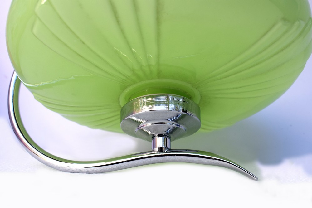 Art Deco 1930's Chrome And Glass Ceiling Light View IV