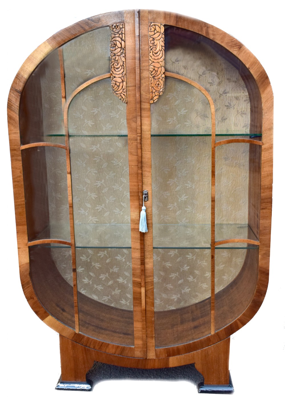 Art Deco Walnut Display Cabinet, 1930's View IV