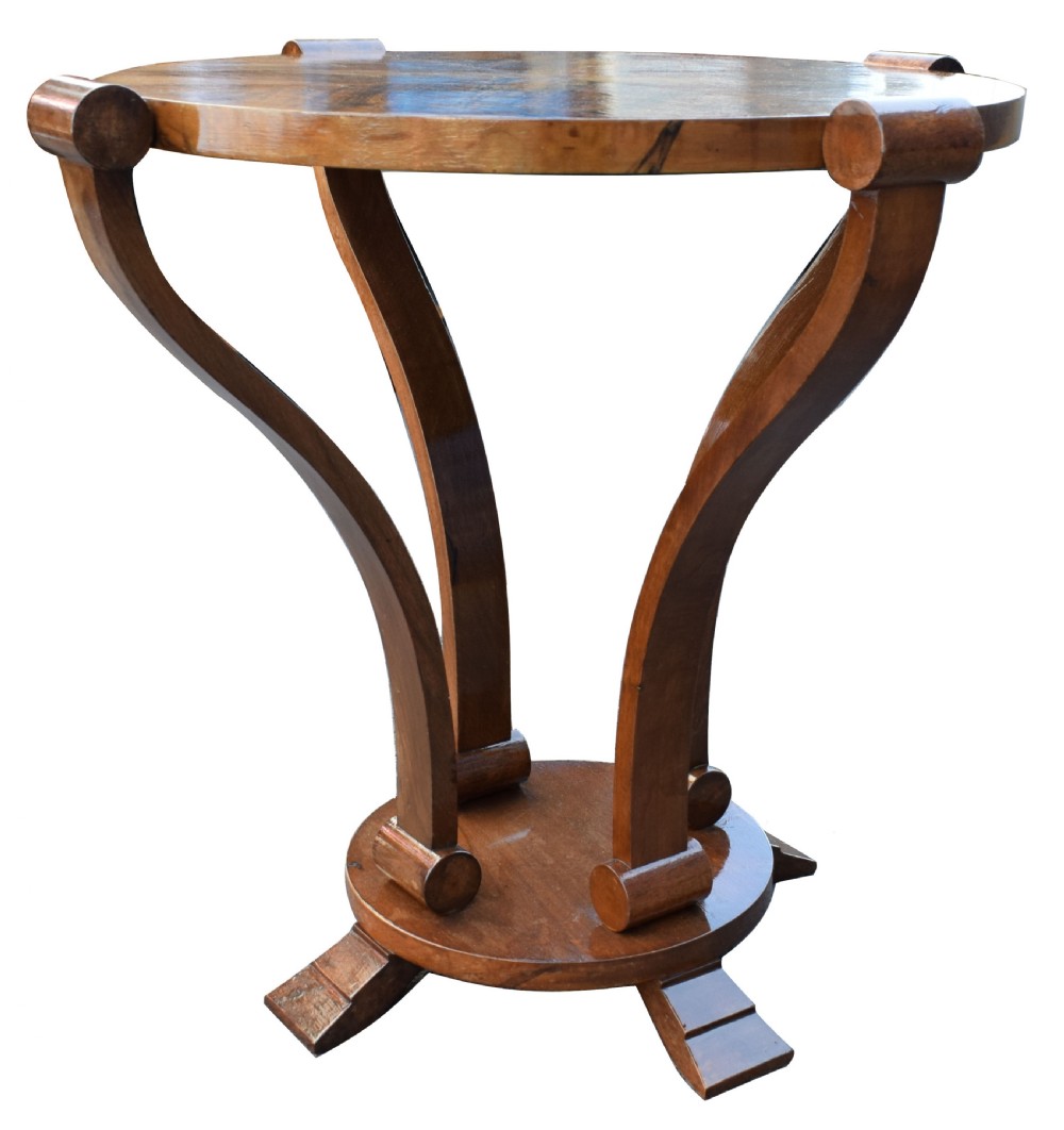 Art Deco Two-Tier Centre Table in Figured Walnut, circa 1930 View V