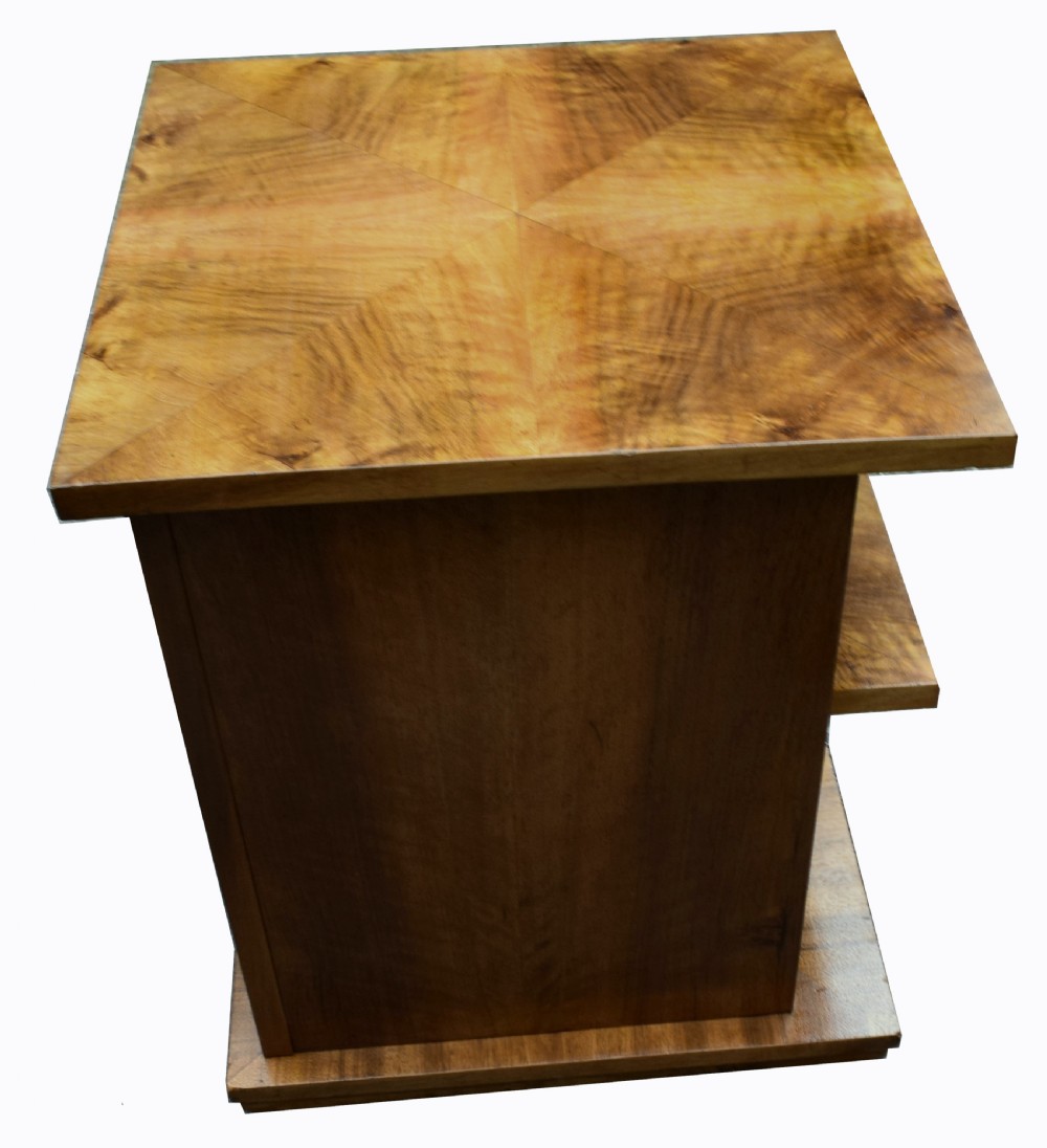 High Quality Art Deco Walnut Three-Tier Book Table, c1930 View V