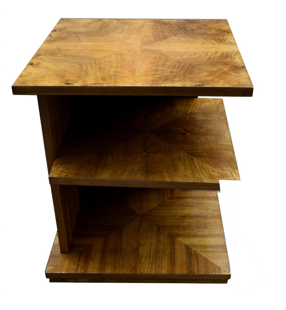 High Quality Art Deco Walnut Three-Tier Book Table, c1930 View VI